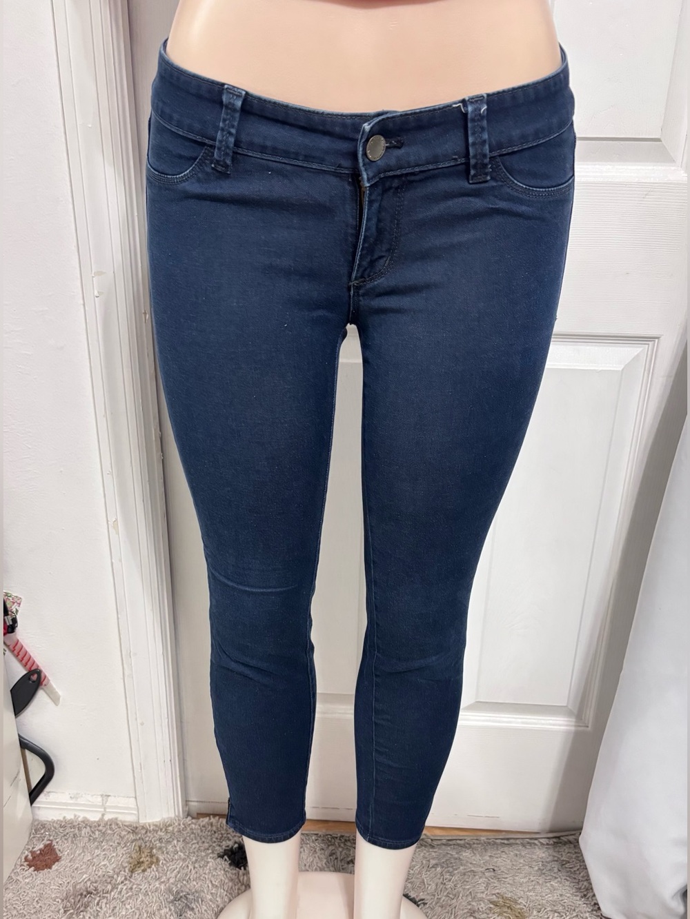 Ann Taylor Dark Navy Cropped Slim Jeans